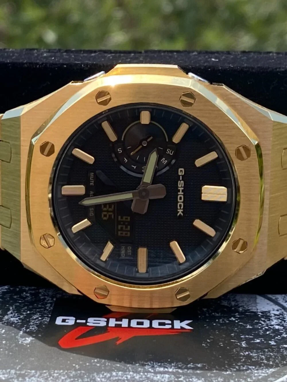 New Casio G-Shock yellow Gold Color GA2100 Luxe black gold custom modification